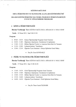 EĞİTİM FAK&Uuml;LTESİ &Ouml;RTA &Ouml;ĞRETİM FEN vE MATEMATİK