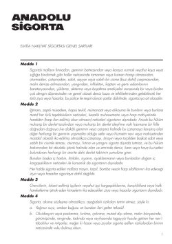 Nakliyat Sigortası Genel Şartları