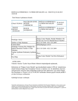 01.04.2015 18:05:48 &Ouml;zel Durum A&ccedil;ıklaması (Genel)