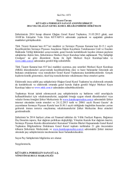 31-03-2015 Genel Kurul Bilgilendirme D&ouml;k&uuml;manı