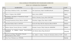 Nisan Ayı Kitap &Ouml;nerisi - Muş Alparslan &Uuml;niversitesi