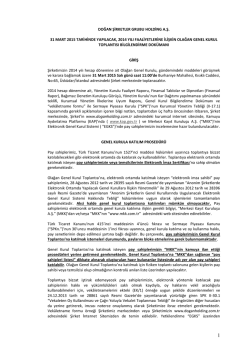 Genel Kurula Katılım Prosedürü