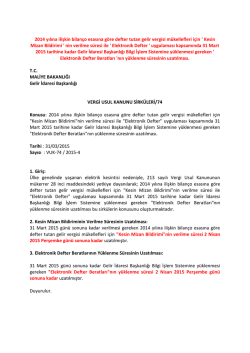 2014 yılına ilişkin bilan&ccedil;o esasına g&ouml;re defter tutan gelir vergisi