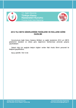 2014 YILI HBYS GİDERLERİNİN TESİSLERE VE ROLLERE G&Ouml;RE