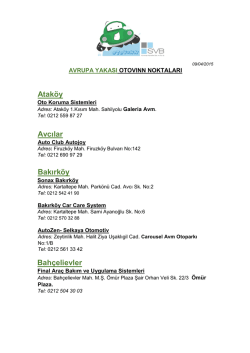 İstanbul Avrupa Yakası Otovınn Noktalarını İndirmek İçin Tıklayınız.