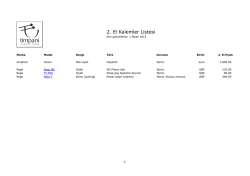 2. El Kalemler Listesi