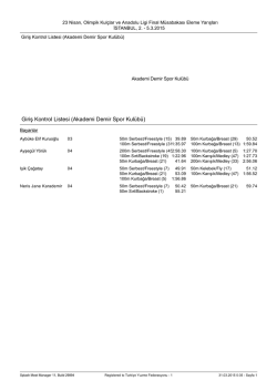 kontrol listeleri - İstanbul İl Y&uuml;zme Temsilciliği