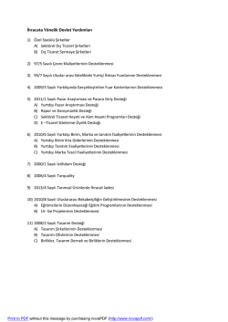 İhracata Y&ouml;nelik Devlet Yardımları