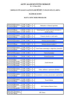 Ders Programı İ&ccedil;in Tıklayınız.
