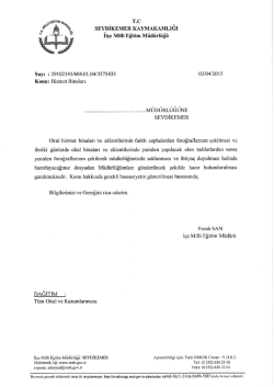 T.c sEYDİKEMER KAYMAKAMLIĞI - seydikemer il&ccedil;e milli eğitim