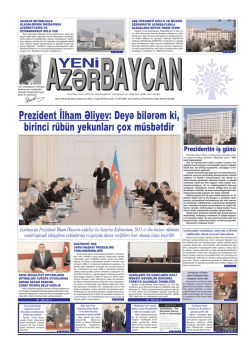 Президент Илщам Ялийев: Дейя билярям ки, биринъи рцбцн