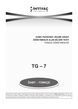 Türkçe 7 - İhtiyaç Yayıncılık