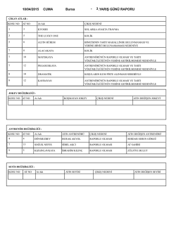 10/04/2015 CUMA 3.YARIŞ GÜNÜ RAPORU Bursa