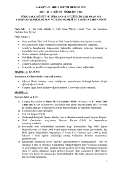 Ses Yarışması Şartnamesi için tıklayınız