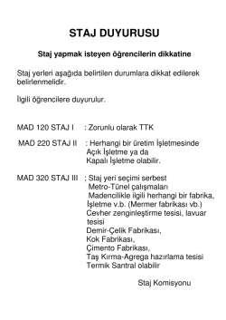 STAJ DUYURUSU