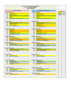 Schedule of Exams