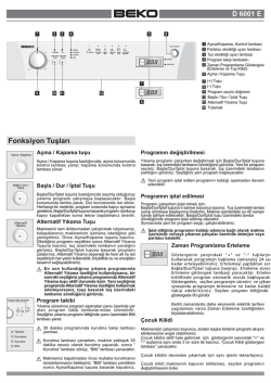 Fonksiyon Tuşları D 6001 E