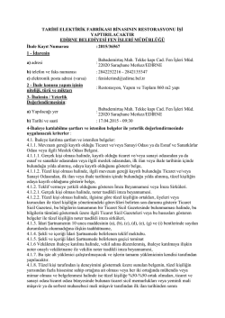 tarihi elektirik fabrikası binasının restorasyonu işi yaptırılacaktır.