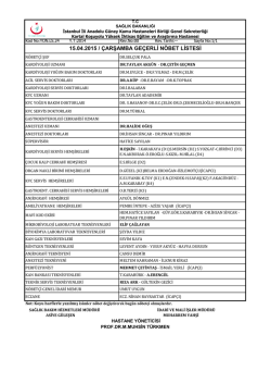 1 - Kartal Koşuyolu Y&uuml;ksek İhtisas Eğitim ve Araştırma Hastanesi