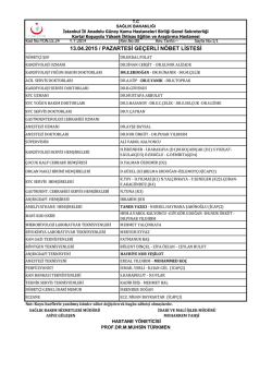 1 - Kartal Koşuyolu Y&uuml;ksek İhtisas Eğitim ve Araştırma Hastanesi