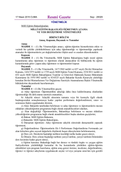 Resmî Gazete - Eğitim Bir Sen