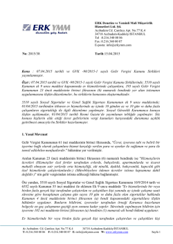 Ev hizmetlerinde &ccedil;alışanların vergilendirilmesine ilişkin