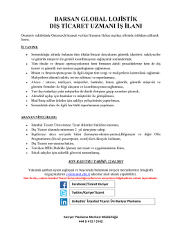 Planlama - İstanbul Ticaret &Uuml;niversitesi