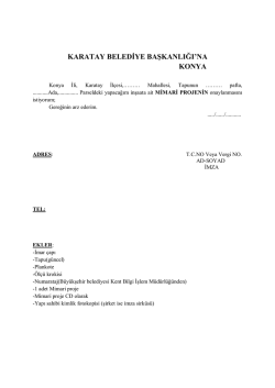 MIMARI PROJENIN - Karatay Belediyesi