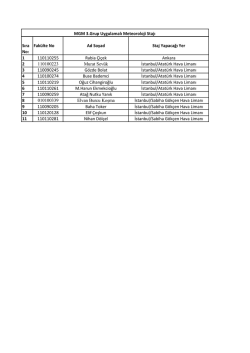 Fak&uuml;lte No Ad Soyad Staj Yapacağı Yer 1 110110255 Rabia &Ccedil;i&ccedil;ek