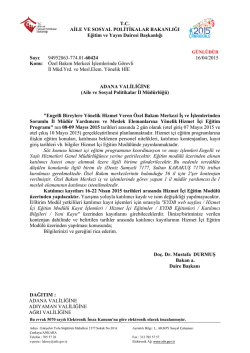 Eğitim Duyuru Yazısı - Eğitim ve Yayın Dairesi Başkanlığı