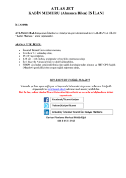 Planlama - İstanbul Ticaret &Uuml;niversitesi