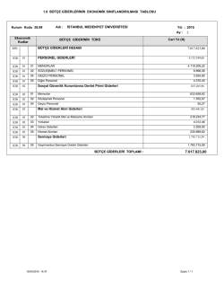 1.9 B&Uuml;T&Ccedil;E GİDERLERİNİN EKONOMİK SINIFLANDIRILMASI