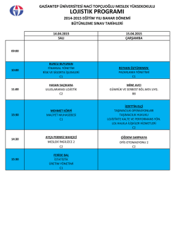 LOJİSTİK PROGRAMI - Naci Top&ccedil;uoğlu Meslek Y&uuml;ksekokulu