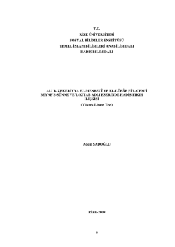 Y&uuml;ksek Lisans Tezi - İlahiyat Fak&uuml;ltesi K&uuml;t&uuml;phanesi