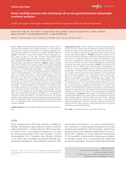Demir eksikliği anemisi olan hastalarda alt ve &uuml;st gastrointestinal