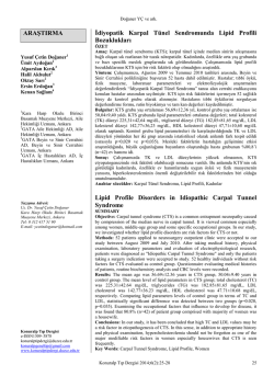 karpal t&uuml;nel sendromunda lipid parametreleri