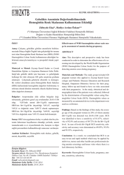 gebelikte aneminin değerlendirilmesinde hemoglobin renk