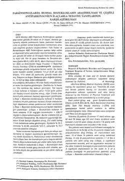 parkinsonlularda ruhsal bozuklukların araştırılması ve &ccedil;eşitli