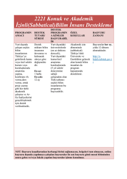 2221 Konuk ve Akademik İzinli(Sabbatical)Bilim İnsanı