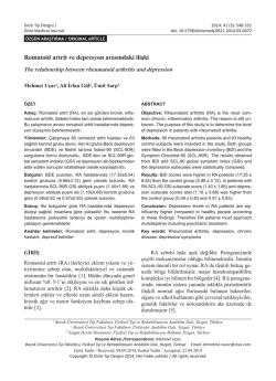 Romatoid artrit ve depresyon arasındaki ilişki