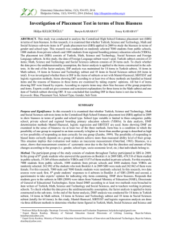 Investigation of Placement Test in terms of Item