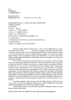 ESAS No: 2013/ KARARN0z2013/ YARGITAYİLAMİ