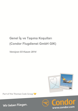 Genel İş ve Taşıma Koşulları (Condor Flugdienst GmbH GIK)