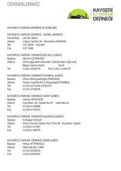 DERNEKLERİMİZ - Kayseri İli Yardım Derneği
