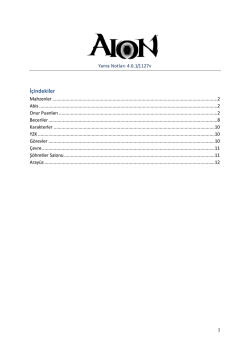 İ&ccedil;indekiler - AION Free-to-Play