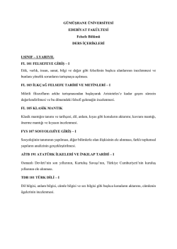 Ders İ&ccedil;erikleri - G&uuml;m&uuml;şhane &Uuml;niversitesi Edebiyat Fak&uuml;ltesi