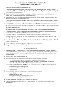 Sandik Kurulu Bilgi Notu