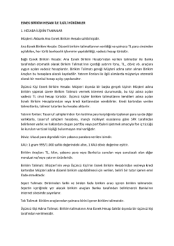ESNEK BİRİKİM HESABI İLE İLGİLİ H&Uuml;K&Uuml;MLER 1