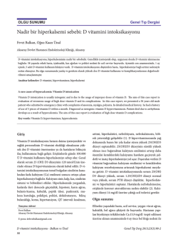 D vitamini intoksikasyonu