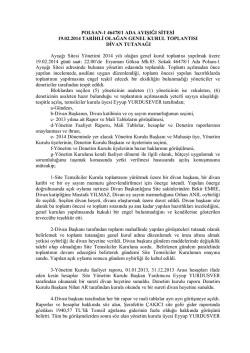 2014 Yılı Genel Kurulu - polsan